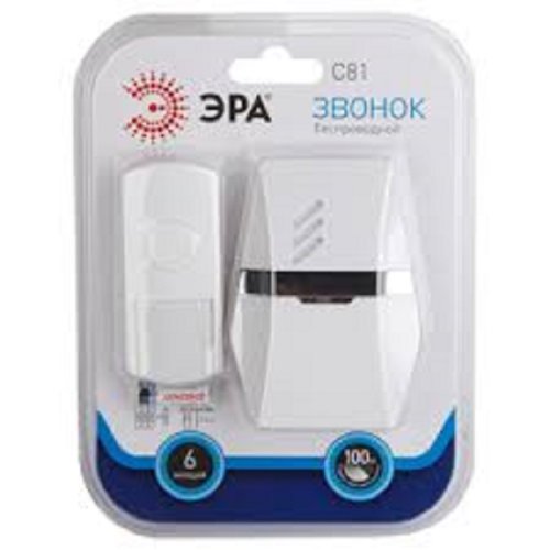 Звонок беспроводной аналоговый Эра C81 6 мелодий белый фото Звонок беспроводной аналоговый Эра C81 6 мелодий белый картинка